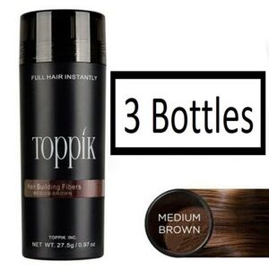Toppik hair fiber black medium brown light brown 3 bottle set +free 🎁